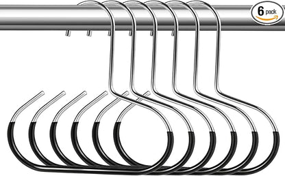 6 Pcs Hat Organizer for Baseball Caps, Heavy-Duty Metal Closet Cap Rack Holder for Space-Saving, Cap Organizer for Baseball Caps, Beanies, Belts, Purses (Black)
