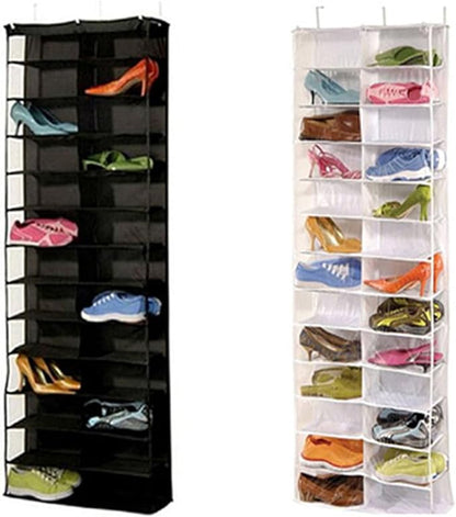 26 Pocket Over the Door Shoe Organizers with Clear PVC Window for Easy Identification and Space Saving Storage PVC Clear Shoe Storage Bag