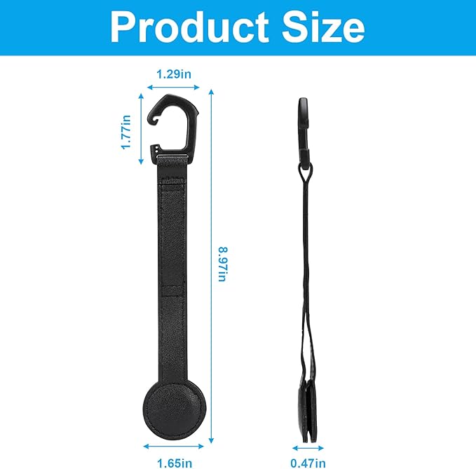 2 pcs Cowboy Hat Holder for Truck- Car Hats Organizer Accessories- Magnetic Clip Leather Hat Rack for Car- Headrest Hat Hanger Vehicle for Travel on Bag & Rack