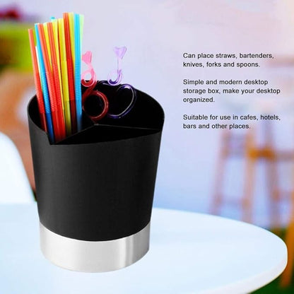 Drinking Straw Stick Storage Box Organizer Bar Desktop Spoon Tableware Straw Holder Organizer for Milk Tea Shop