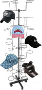 Floor Stand 7 Tier 35 Hats Rotating Hat Display Rack Cowboy Baseball Hat Stand Hang Organizer Retail Hat Rack Rotating Spinner Stand Fit Shop Standing Hat Rack Baseball Cap Display (Black)