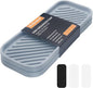 Silicone Organizer Tray, Soap and Sponge Holder for Kitchen Sink, Bathroom - Storage Tray for Dish Brush, Soap Dispenser, Dishwashing Accessories- 2 Pack (Gray)