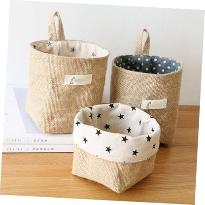 2Pcs Hanging Organizer Bag Stylish Door Wall Storage Pouch for Dorm Room Convenient Space Saver Dual Sided Use Natural Beauty Design for Organizing