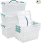 14 Quart Plastic Storage Bins with Lids, 6-Pack Stackable Clear Storage Organizing Box with Handle