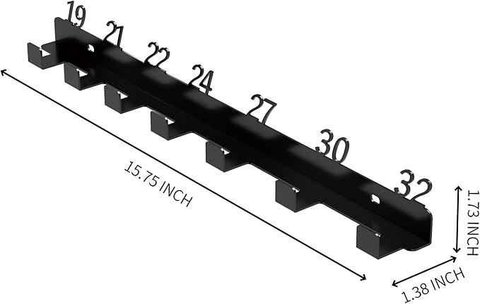 Metal Wrench Organizer, Wall-Mounted Storage Rack for Wrenches, Gift for Professional Mechanics, Sturdy Metal Rack, Combination Wrench Organizer for Wall, Holder for 7 wrenches（Fits 19mm to 32mm）