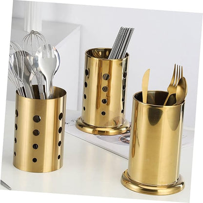 PRETYZOOM 2pcs Stainless Steel Chopsticks Holder Versatile Utensil Organizer for -saving Design for Chopsticks Forks and Spoons Gold Base