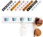 ACOCOFE Sunglass Organizer Glasses Holder,Wood Eyeglass Storage Holder,Sunglasses Rack Eyewear Display((White-blue)