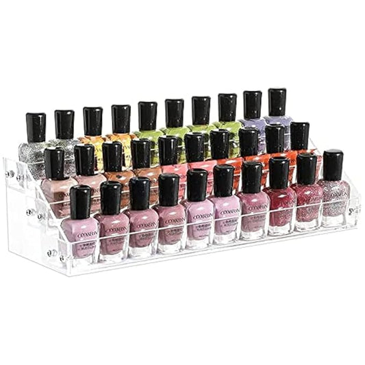 Cq acrylic 3 Layers Nail Polish Organizers And Storage,Clear Nail Polish Display Rack and Suitable for Sunglasses Holder and Sunglass Display