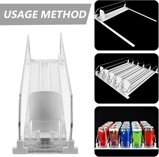 UPKOCH Fridge Drink Organizer Automatic Self-pushing Soda Can Dispenser for Easy Beverage Storage Supermarkets and Home Refrigerators Drink Shelf Pusher Material