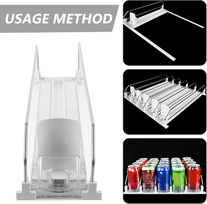 UPKOCH Fridge Drink Organizer Automatic Self-pushing Soda Can Dispenser for Easy Beverage Storage Supermarkets and Home Refrigerators Drink Shelf Pusher Material