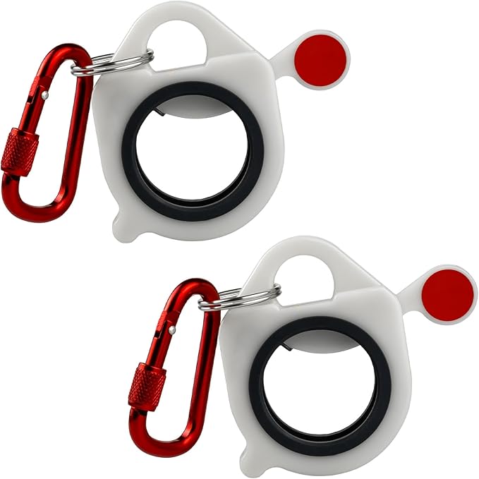 Zip Tie Holder, 2 Pack White Cable Tie Holder Reusable, No.6 Lock Carabiner, Outdoor Use, ABS Plastic, Ziptie Organizer Clip for Electrician Tool Belt Wrap Heavy Duty Storage Container