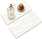 2Pcs Water Absorbing Stone Drying Tray for Bathroom Sink Counter Decor Kitchen Soap Dish Dispenser Trays Sponge Holder White Bathroom Vanity Tray Fast Quick Diatomite Stone Drying Mat for Kitchen Sink