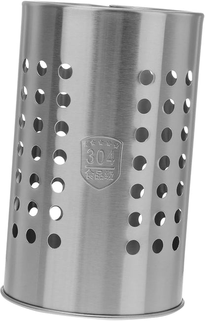 ULTECHNOVO Stainless Steel Chopstick Holder 3.93X3.93X6.49In Multi-Purpose Utensil Storage Container for Home Restaurant Kitchen Tableware Organizer with Breathable Design