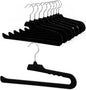 Velvet Pants Hangers, 10 Pack Non-Slip Open Ended Hangers with 360° Swivel Hook, Strong Grip for Trousers, Skirts, and Clothing, Space-Saving Design
