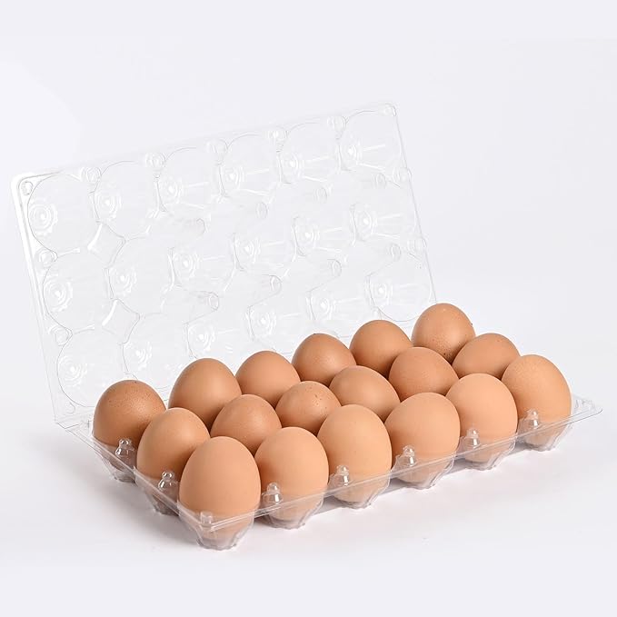 110 pc clear plastic Egg Cartons Cheap Bulk, (3 * 6) 18grid Reusable Eggs Carton Bulk, clear Large egg cartons,It Can Hold 2.3 oz of eggs Perfect for Family, Farm, Markets.(3 * 6)