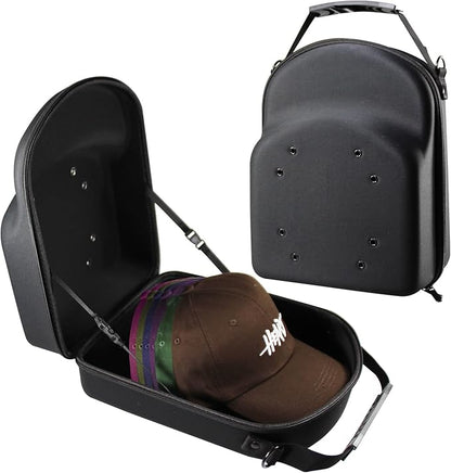 Hat Travel Case for Baseball Caps: 6 Hat Bag for Hat Storage, Hard hat carrier for travel with Handle & Adjustable Strap, Travel Essentials for Men