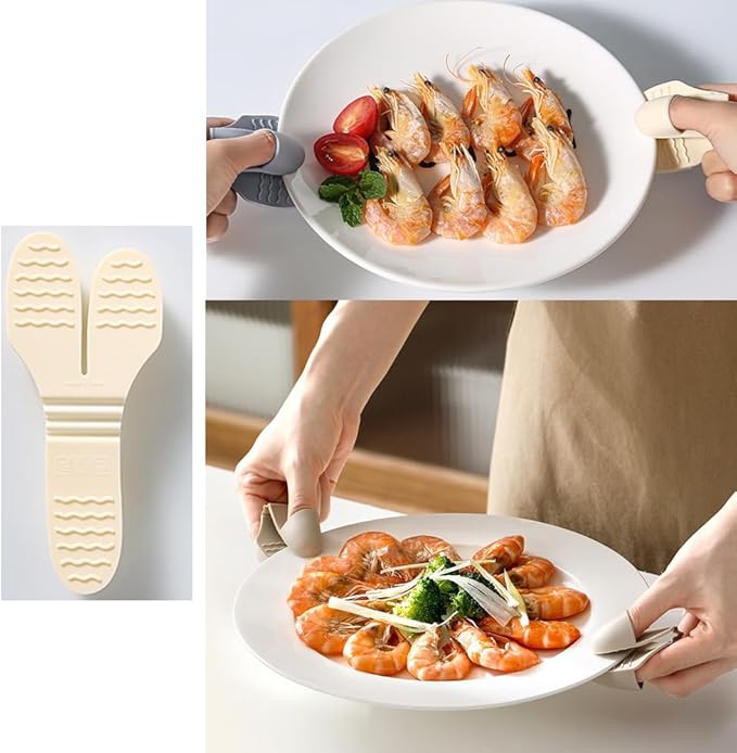 Pair Hot Plate Gripper Anti-Scalding Lightweight Silicone Hot Bowl Clip Holder Finger Sleeves Tips Finger Protector for Hot Bowls Instant Pot Microwave Oven Toaster Air Fryer Steam Oven