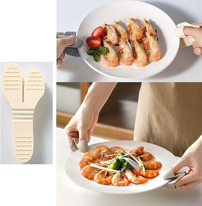 Pair Hot Plate Gripper Anti-Scalding Lightweight Silicone Hot Bowl Clip Holder Finger Sleeves Tips Finger Protector for Hot Bowls Instant Pot Microwave Oven Toaster Air Fryer Steam Oven