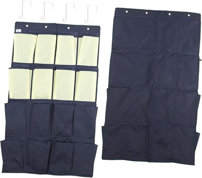 Alipis Over the Door Shoe Organizer Bag Oxford Hanging Storage Pouch for Bedroom Bathroom Kitchen Space Saving Hanging Shoe Organizer for Closet Wall in Blue and Yellow