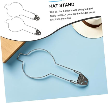 VOSAREA 2-Pack Cowboy Hat Holder for Truck Car - Heavy Duty Spring-Loaded Hat Rack for Vehicle Headrest - Metal Hard Cowboy Cap Holder for Truck Accessories