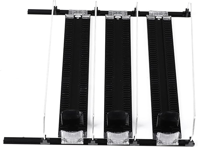 Adjustable Beverage Dispenser, Can and Bottle Organizer, Curved Spring Design, Holds Up to 6 Drinks, Easy Install for Fridge or Pantry (3Pcs)