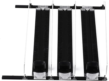 Adjustable Beverage Dispenser, Can and Bottle Organizer, Curved Spring Design, Holds Up to 6 Drinks, Easy Install for Fridge or Pantry (3Pcs)