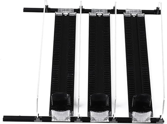 Adjustable Beverage Dispenser, Can and Bottle Organizer, Curved Spring Design, Holds Up to 6 Drinks, Easy Install for Fridge or Pantry (3Pcs)