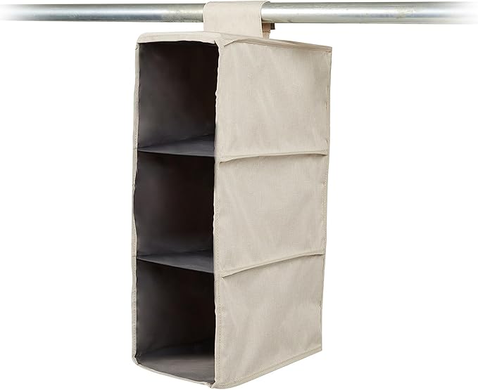 Covermates Keepsakes Hanging Shoe Organizer for Closet – Vertical Storage Shelves for Sneakers, Sandals, and Sweaters – Heavy-Duty Wardrobe Organization, Beige Heather