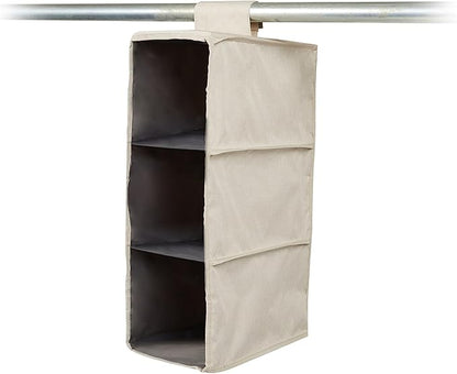 Covermates Keepsakes Hanging Shoe Organizer for Closet – Vertical Storage Shelves for Sneakers, Sandals, and Sweaters – Heavy-Duty Wardrobe Organization, Beige Heather