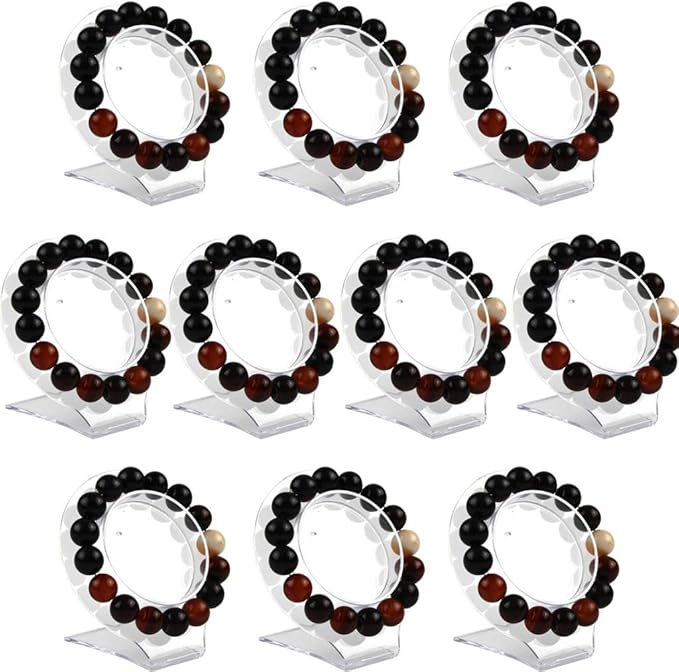 10Pcs Clear Jewelry Bracelet Display Holder Bangle Organizer Rack Acrylic Bracelet Display Collar Stand Holder