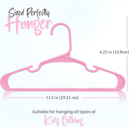 Utopia Home 60 Pack Kids Hangers - 11.5 Inch Plastic Baby Hangers for Closet - Childrens Hanger for Clothes & Infant Hanger for Closet - for Everyday Standard Use (Baby Pink)