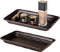 Vintage Farmhouse Decor Metal Vanity Tray(2 Pack),Countertop Guest Hand Towel Storage Organizer Tray Dispenser, Sturdy Holder for Perfume,Cosmetics, Jewelry, Makeup Bathroom Organizer (Bronze)