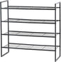 4 Tier Shoe Rack, Industrial 27" Wide Shoe Organizer with Extra Thick Metal Frame, Closet Shoe Shelf with Quick Assembly, Matte Black