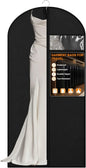 Garment Bags for Travel & Hanging Clothes, 55" Suit Bag for Closet Storage, Lightweight Dress Bags for Gowns Long, Dustproof Garment Covers with Clear Window & Reinforced Zipper, Black (1 Pack)