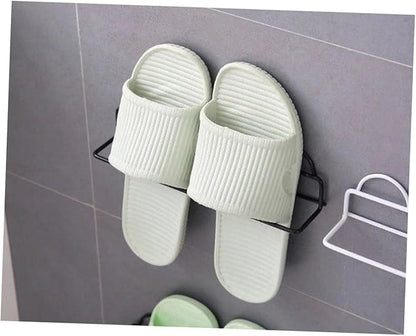 PRETYZOOM 6Pcs Wall Hanging Slipper Rack Holder Easy Install No Drilling Space Saving Shoes Organizer for Home for Tidy Bathrooms for Slippers Sandals