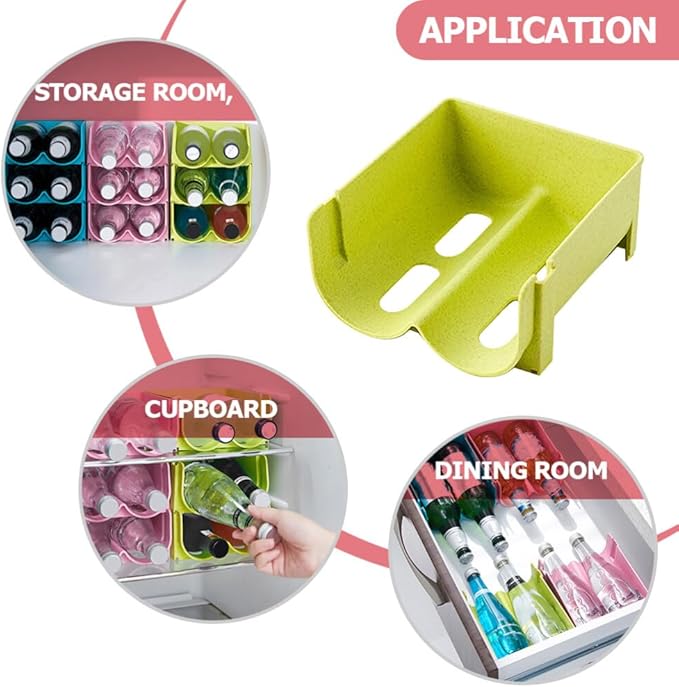 Luxshiny 3pcs Stackable Beverage Storage Rack Beer Organizer for Refrigerator Lightweight Can Holder Practical Kitchen Storage for Bottled Drinks and Water Bottles