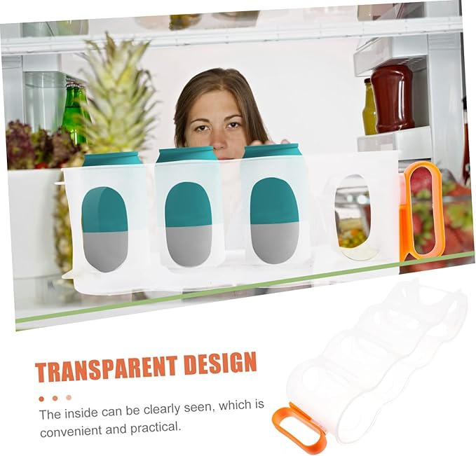 PRETYZOOM Fridge Can Dispenser Organizer Transparent Beverage Holder for Refrigerator Storage Capacity Drink Organizer Versatile Can Dispenser for Beer and Soda Stackable Design for