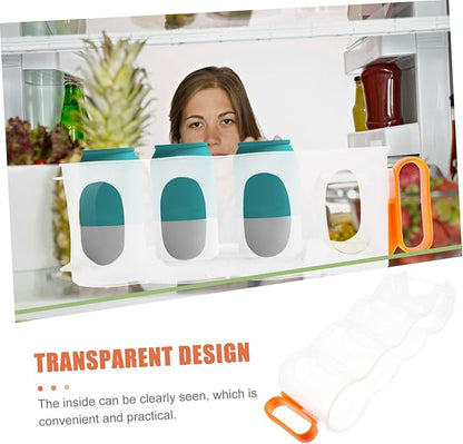 PRETYZOOM Fridge Can Dispenser Organizer Transparent Beverage Holder for Refrigerator Storage Capacity Drink Organizer Versatile Can Dispenser for Beer and Soda Stackable Design for
