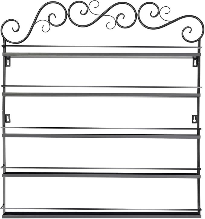 AngelcityCC 5 Tier Wall Mounted Metal Rack Shelf Versatile Organizer for Nail Polish Essential Oils for Home Nail Salon Spa Shops