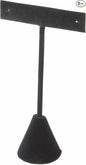 Plymor Black Velvet T Style, Single Pair Earring Display Stand, 2.5" W x 1.25" D x 4.5" H (Pack of 3)