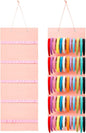 Tudomro Hanging Headband Holder for Girls Felt Hair Accessories Organizer with 60 Elastic Bands Bow Hanger for Girls Hair Bows Without Headbands(Pink,Plain Style)