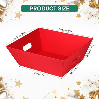 AFOROEOA 6PACK Red Baskets For Gifts Empty, 10x12”Thick Gift Basket with 6Bows 6Bags Empty Gift Baskets for Christmas, Easter, Birthdays, Valentine’s Day Wrapping Gift