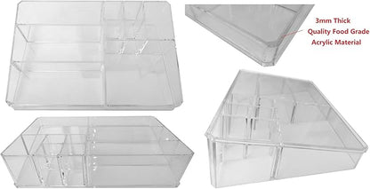 Kamay's XL Wide Thick Transparent Acrylic Makeup Organizer Tray Cosmetic Holder Display Case Desktop Storage Holder Lipstick Makeup Brush Nail polish Essential oil Holder (SF-1302)