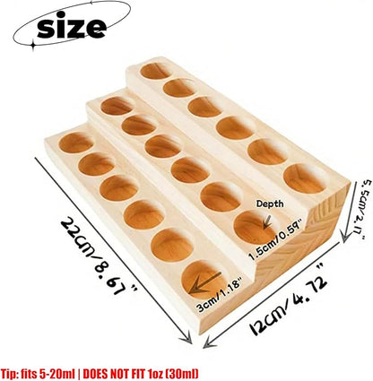 3 Tier Wooden Essential Oil Organizer Essential Oils Racks Display Stand Tabletop Storage Rack for 5-20ml Bottles Organizers and Storage Shelf Box Display for Essential Oils