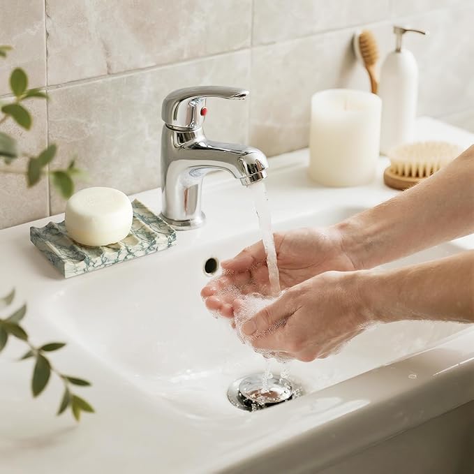 Real Luxurious Natural Marble Soap Dish for Shower,soap Dish for Bathroom,Non-Ceramic/Non-Resin Stone soap Tray（Cyan Green）