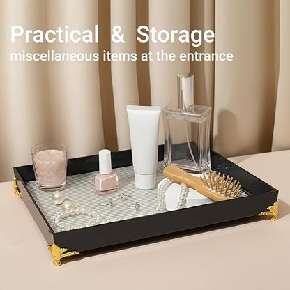Large Bathroom Vanity Tray for Countertop,Acrylic Soap Organizer Tray for Home Decoration,Jewelry Organizer (11.8''x7.9''x1.2'')