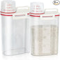 TBMax 2 Pack Rice Storage Containers 4 Lbs, Small Rice Dispenser with Measuring Cup, Cereal Containers Flour Bin, Kitchen Food Storage Container and Pantry Organizers, Pet Dog Cat Food Dispenser