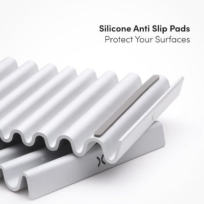 Xympo Aluminum Soap Dish (Pack of 2) – Rustproof Anodized Metal Soap Holder with Fast Drainage, Non-Slip Silicone Base, Modern Minimalist Design – Durable & Easy to Clean for Bathroom, Kitchen & Sink