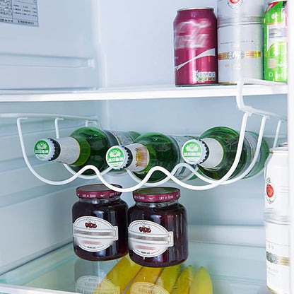 Refrigerator Wine Rack Water Bottle Holder Stackable Drink Bottles Shelf Wine Storage Display Stand for Refrigerator, Kitchen Cabinet, Bar