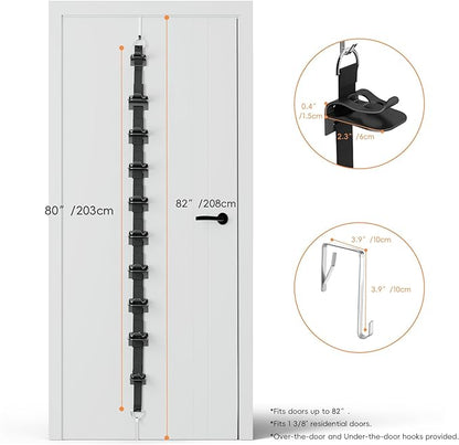 Hat Organizer for Baseball Caps, Hat Rack For Door,2-Straps Holds up to 40 Caps, Over the Door Organizer for Closet, Bedroom, Entrance Doors (Black)